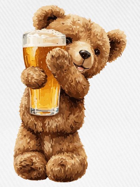Bärchen mit Bierglas Bierchen Teddybär