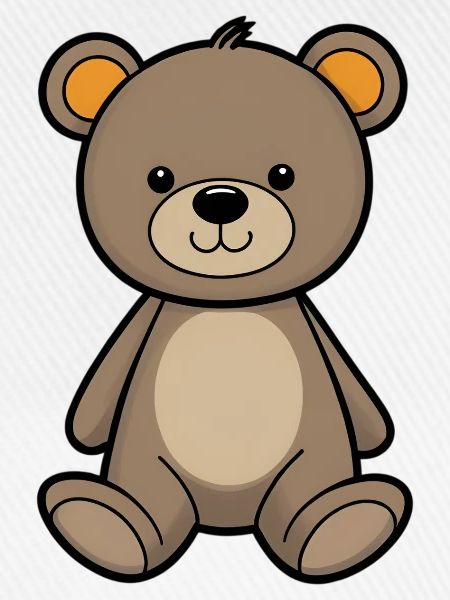 Kuschelbär Illustration Samtbraun