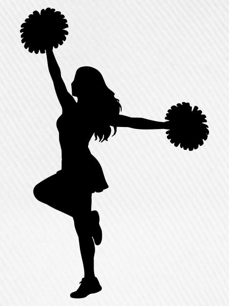 Cheerleader Silhouette mit Pomponen