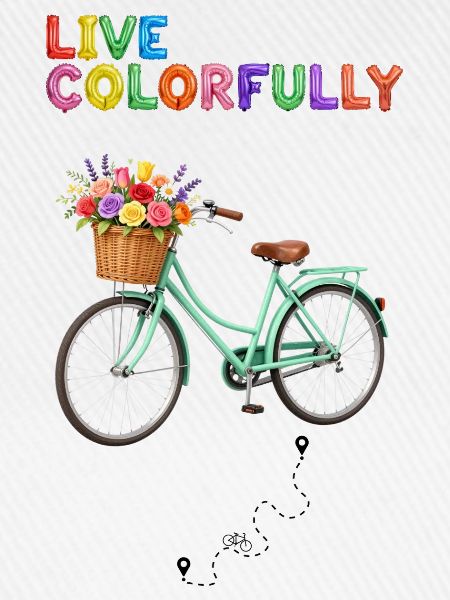Blumenfarbenes Fahrrad
