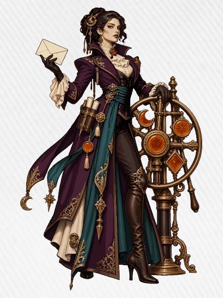 Steampunk Magierin im Uhrwerk-Design