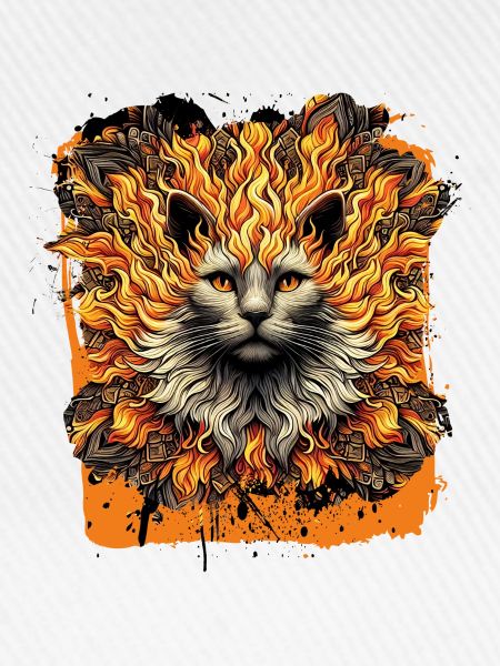 Feurige Inferno-Katze