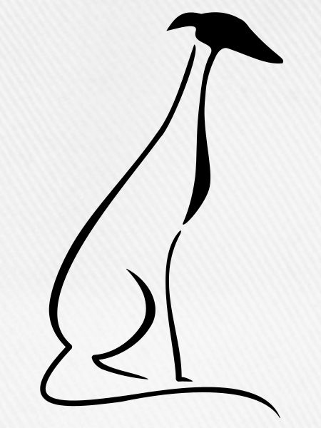 Sitzender Windhund