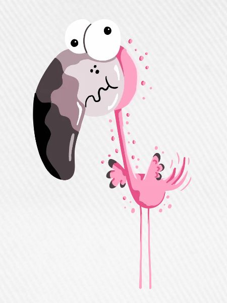 Lustiger Flamingo - Flamingos - Vogel - Comic