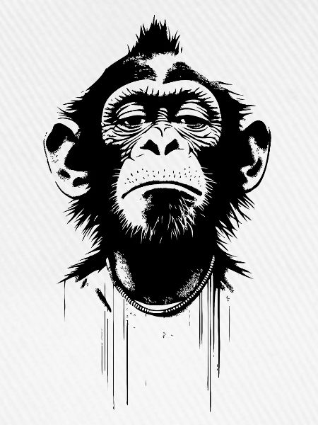 Eingebildeter Affe im Banksy Style