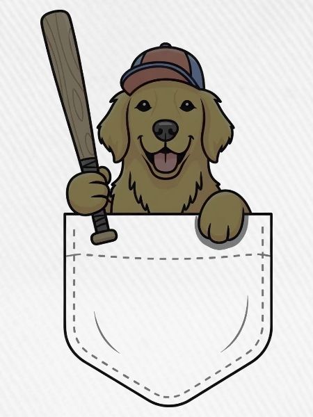 Baseball-Welpe in der Tasche