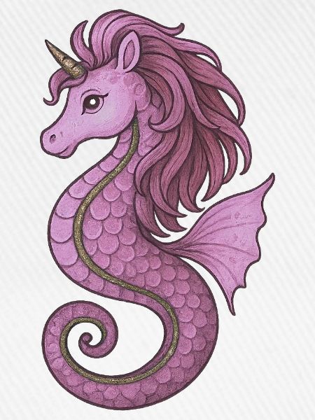 Seepferdchen-Einhorn Pink Violet