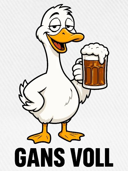 Biertrinkende Ente Cartoon