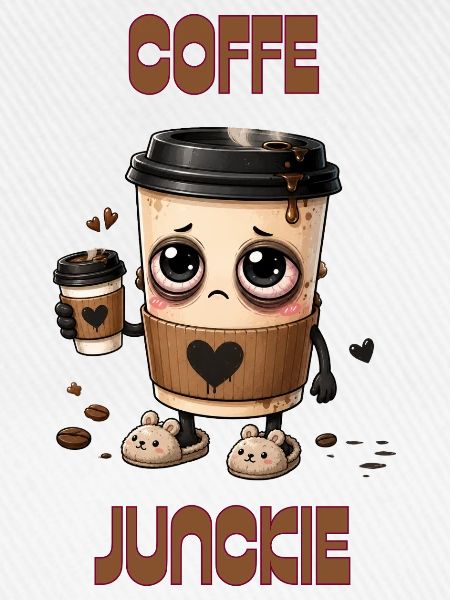 Kaffeejunkie Becher Cartoon