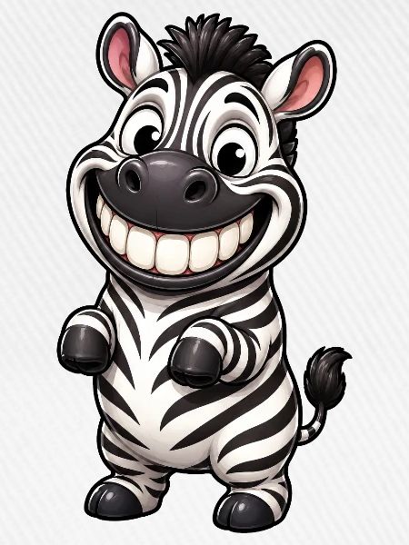 Lustiges Grinsen Zebra Comic Cartoon