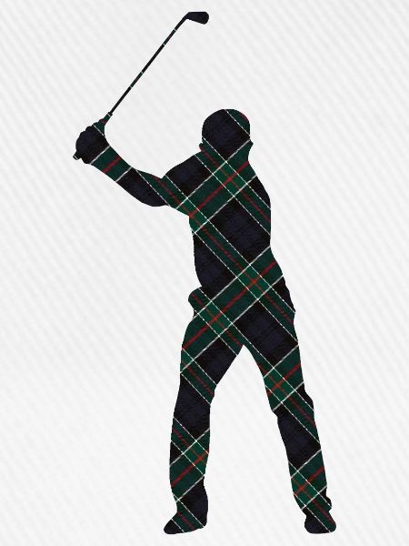 Tartan-Golfer-Schwung-Silhouette