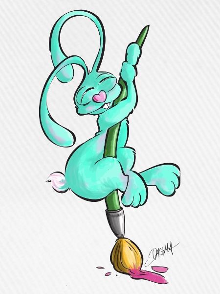Zeichnerbunny mit Pinsel