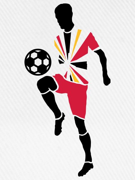 Fußballspieler mit Fußball