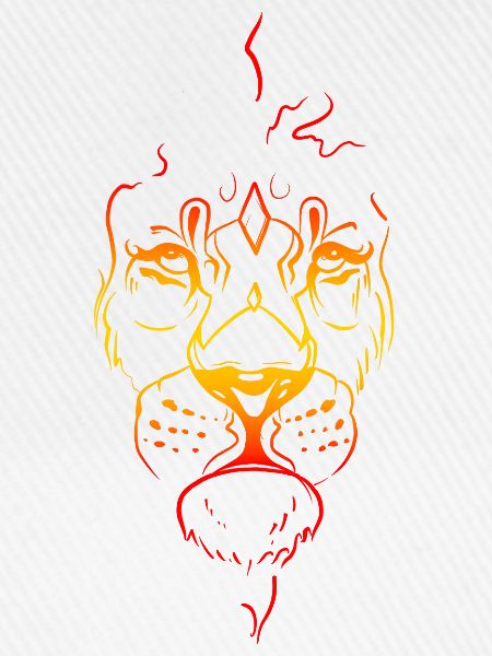 Sketch Löwe Flammen