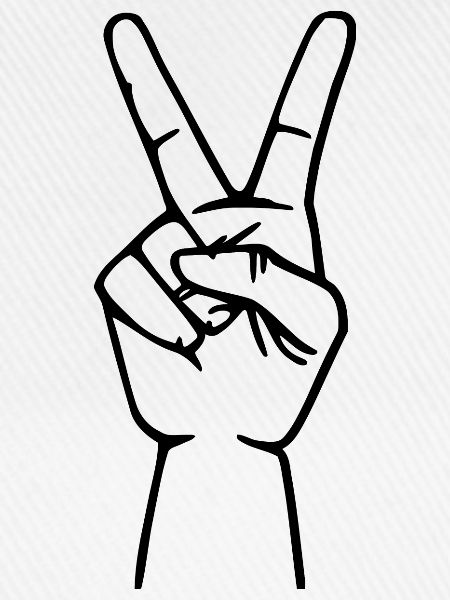 Peacezeichen siegeszeichen hand