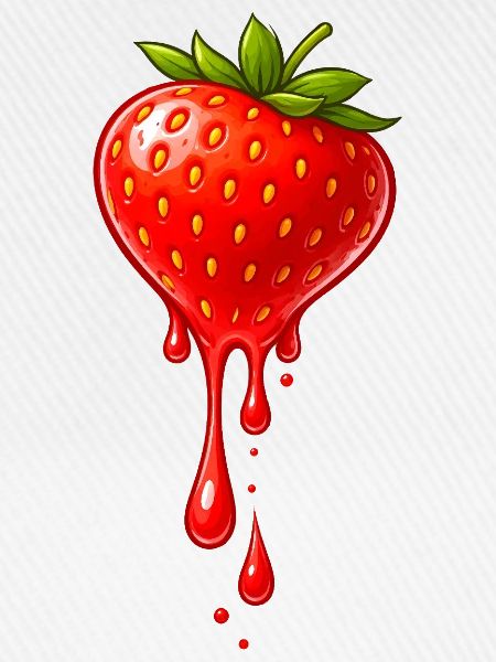 Erdbeere mit Tropfen Illustration