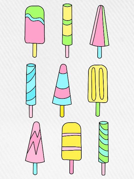 Bunte Eis am Stiel