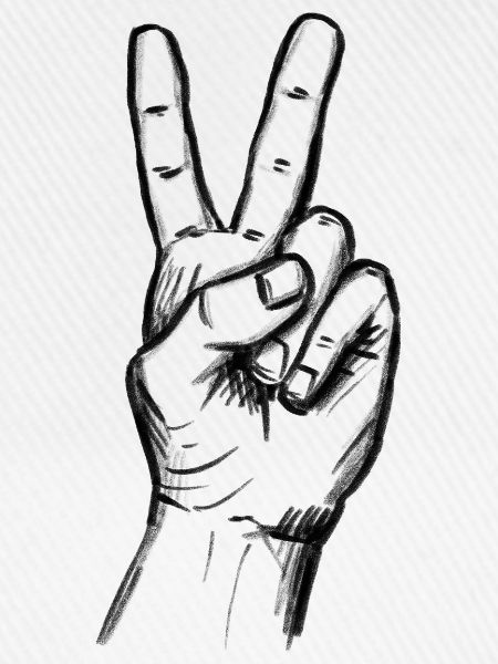 Victory Handzeichen – Illustration