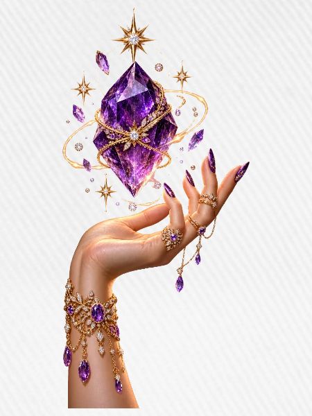 Magische Amethyst-Hand