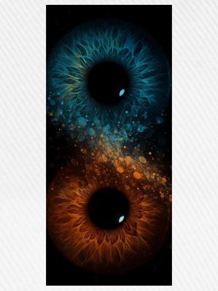 Double Eye Blau und Orange