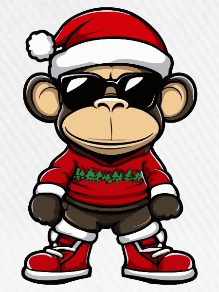 Affe Weihnachten X-Mas