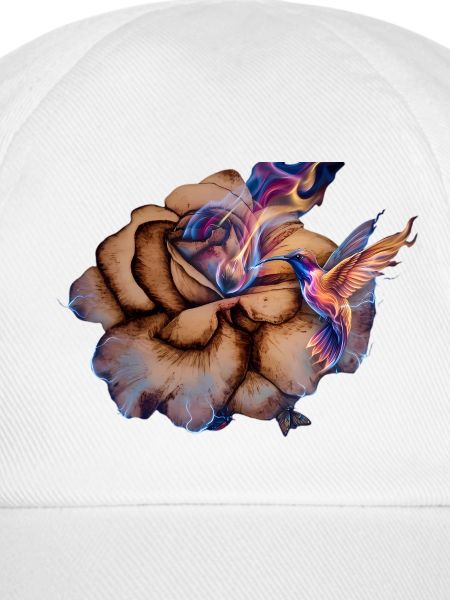 Retro-Kolibris und Rosenblüte