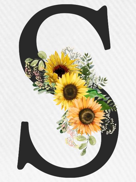 S Monogramm Sonnenblumen