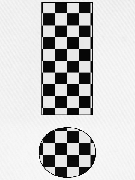 Checkermuster Schwarz Weiß - ! Ausrufezeichen