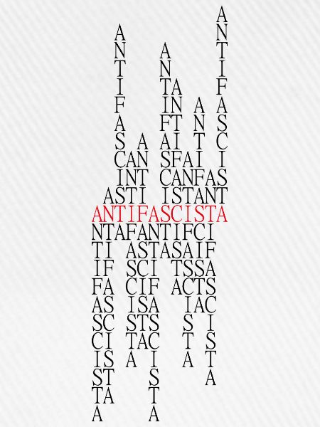 Antifascista Typo Collage rot/schwarz