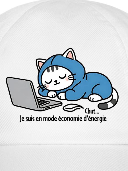 Katze im blauen Kapuzenpullover auf Laptop