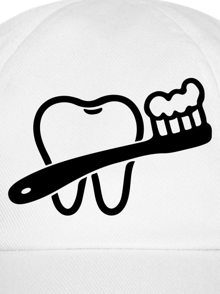 Zahn mit Zahnbürste Symbol Schwarz