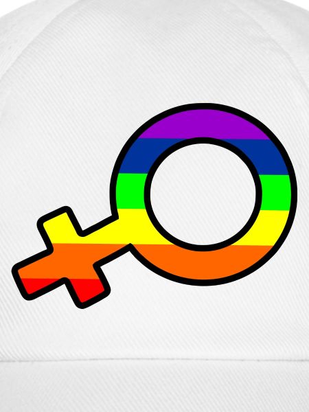 Gender Frau Logo mit Regenbogen