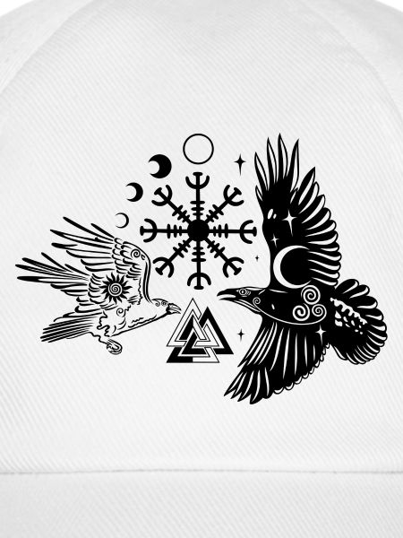 Hugin und Munin mit Vegvisir Valknut
