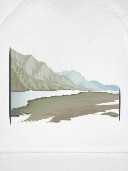 Flusslandschaft gemalt Pastell mit Pinselrahmen