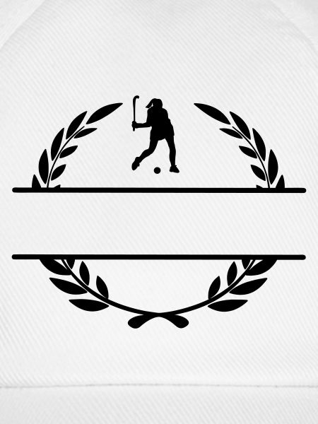 Hockeymädchen im Lorbeerkranz-Monogramm