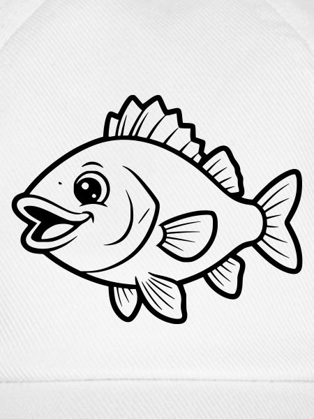 Süßer Barsch Fisch Comic Ausmalen