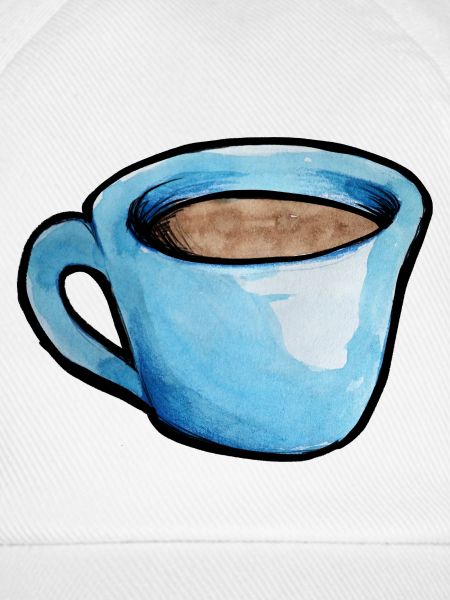 Blaue Aquarell Kaffeetasse