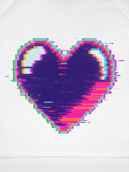 Glitchherz Neon Pixel Liebe Nerd