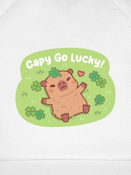 Niedlicher Capy Go Lucky Capybara Vierblattklee-Patch