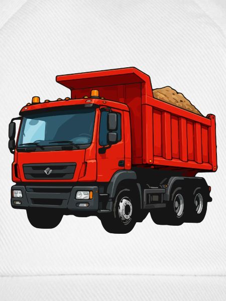 Roter Kipplader Cartoon-Design