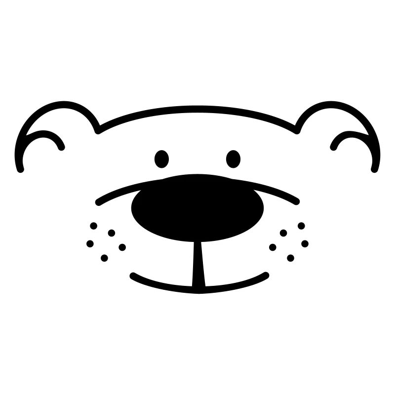Funny bear head with black nose