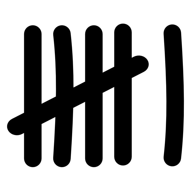 Symbole de liste de pointage - 6 tirets