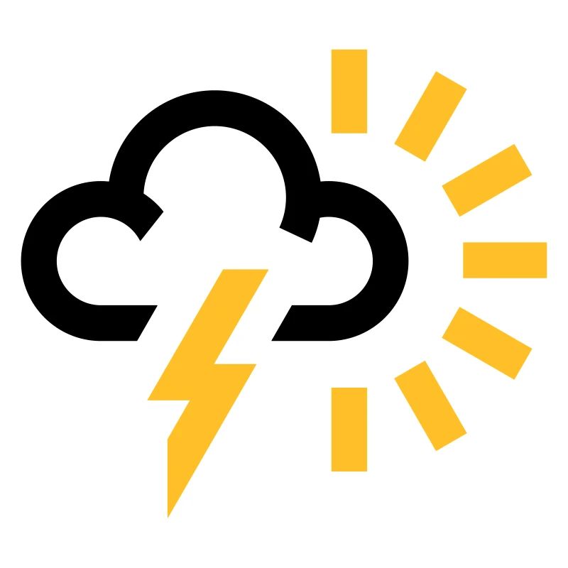 Wettersymbol Donner Blitz schwarze Wolke Symbol