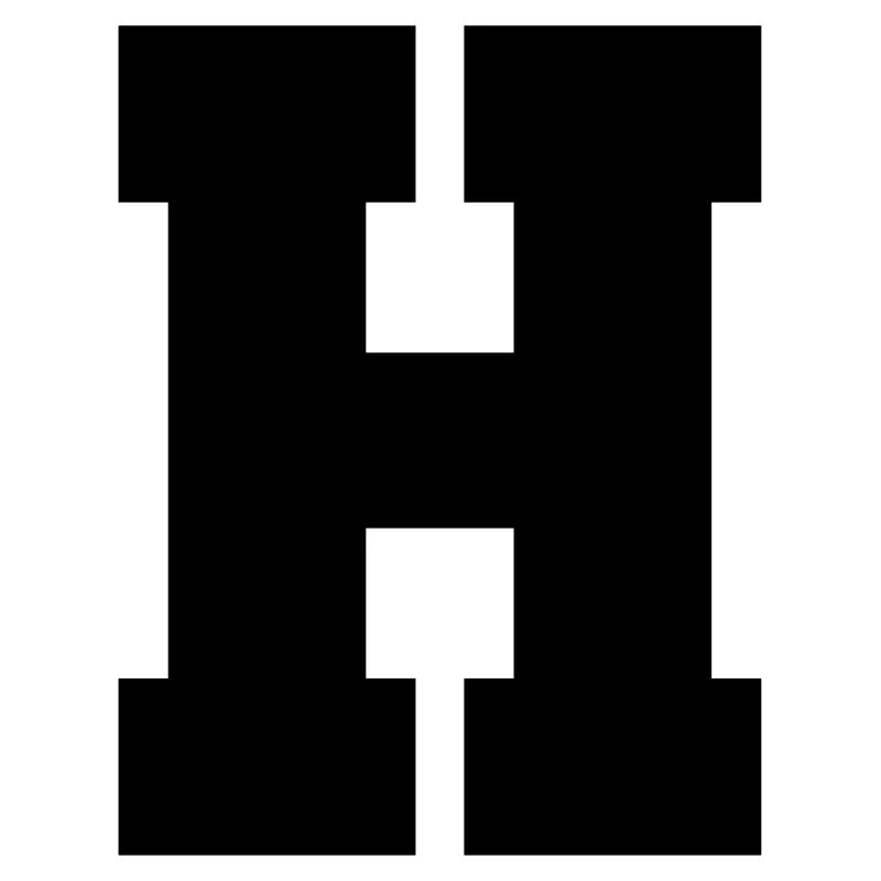 H - majuscule simple, gras et serif