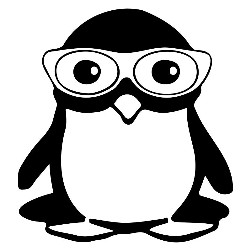 Pinguin mit Brille, Vektor-Illustration
