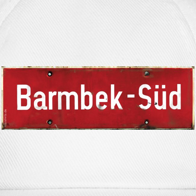 HAMBURG Barmbek Sued Ortsschild rot antik