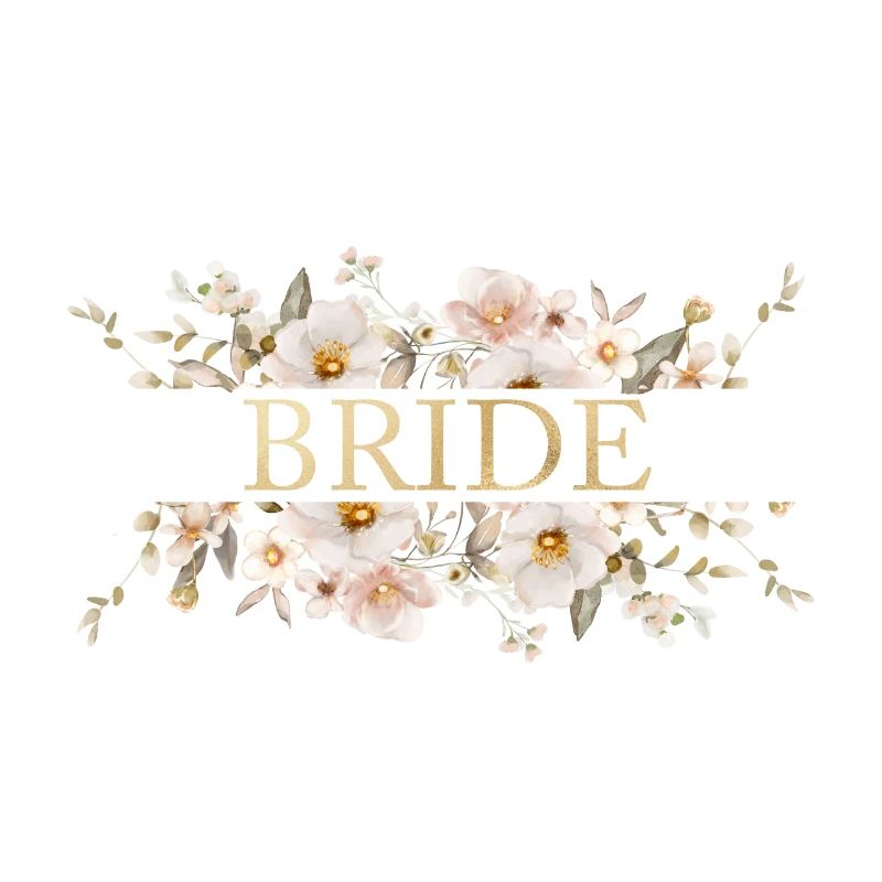Team Bride! Floral boho beige, customizable
