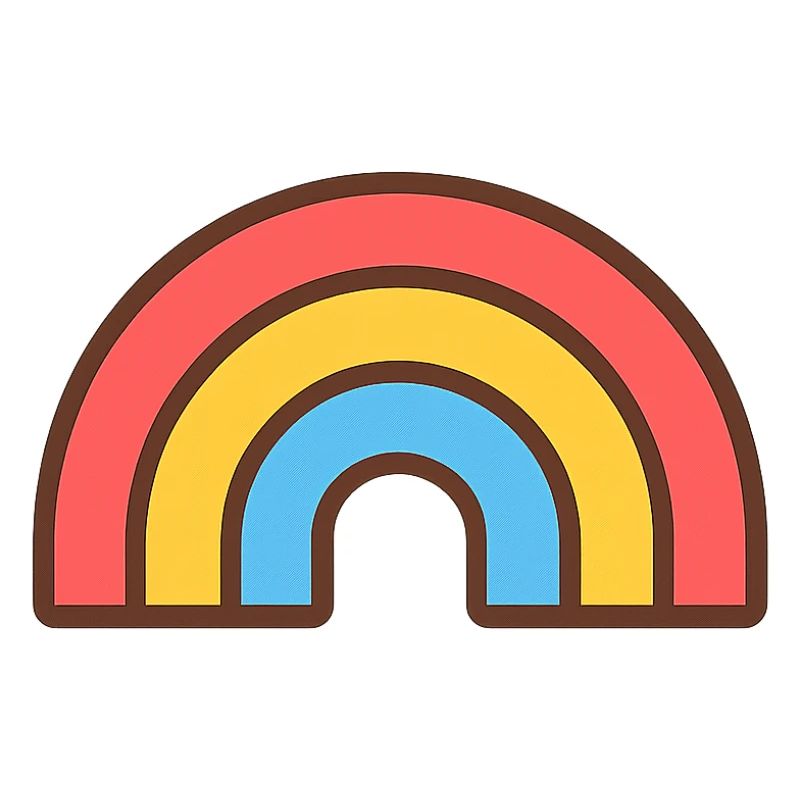 Bright retro rainbow