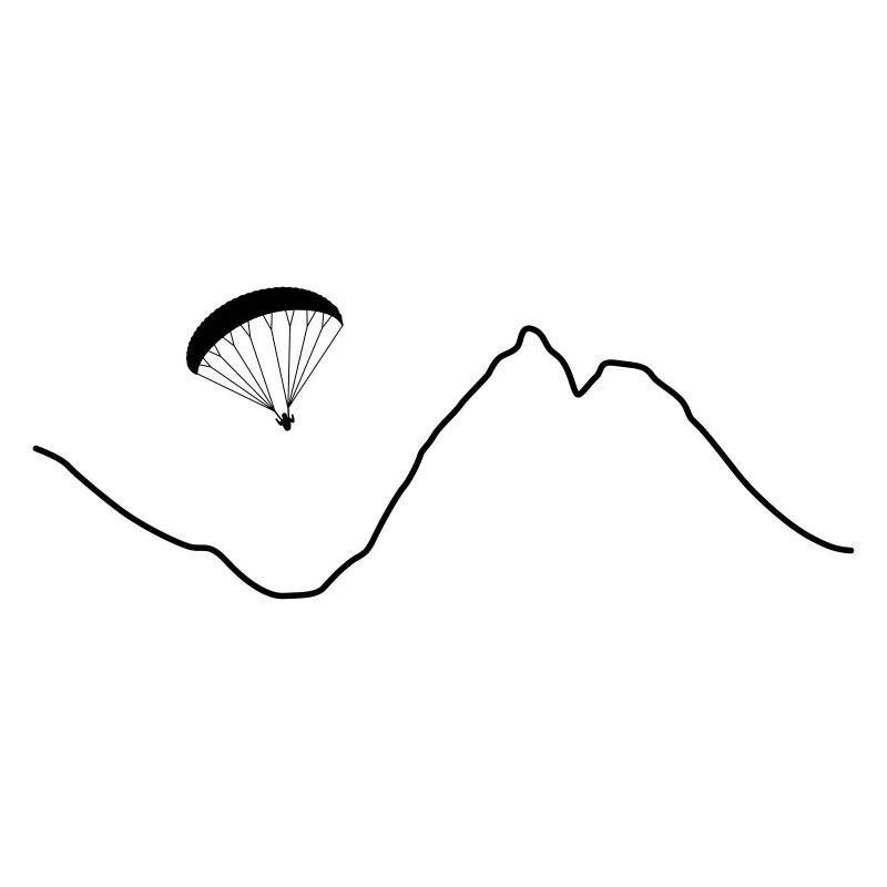 Paraglider durchquert Schlucht