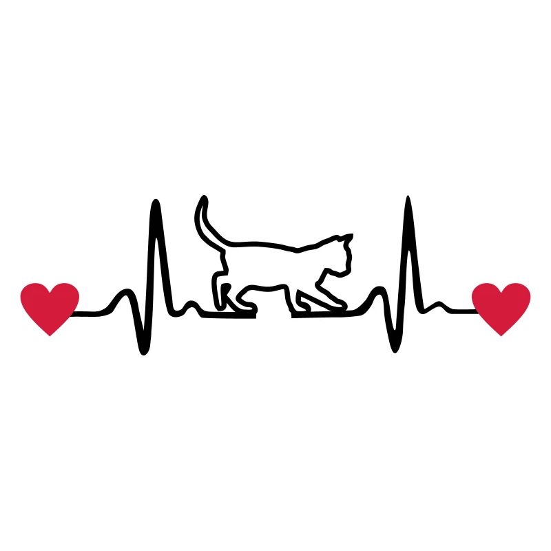 Cat, Kitten and heartline